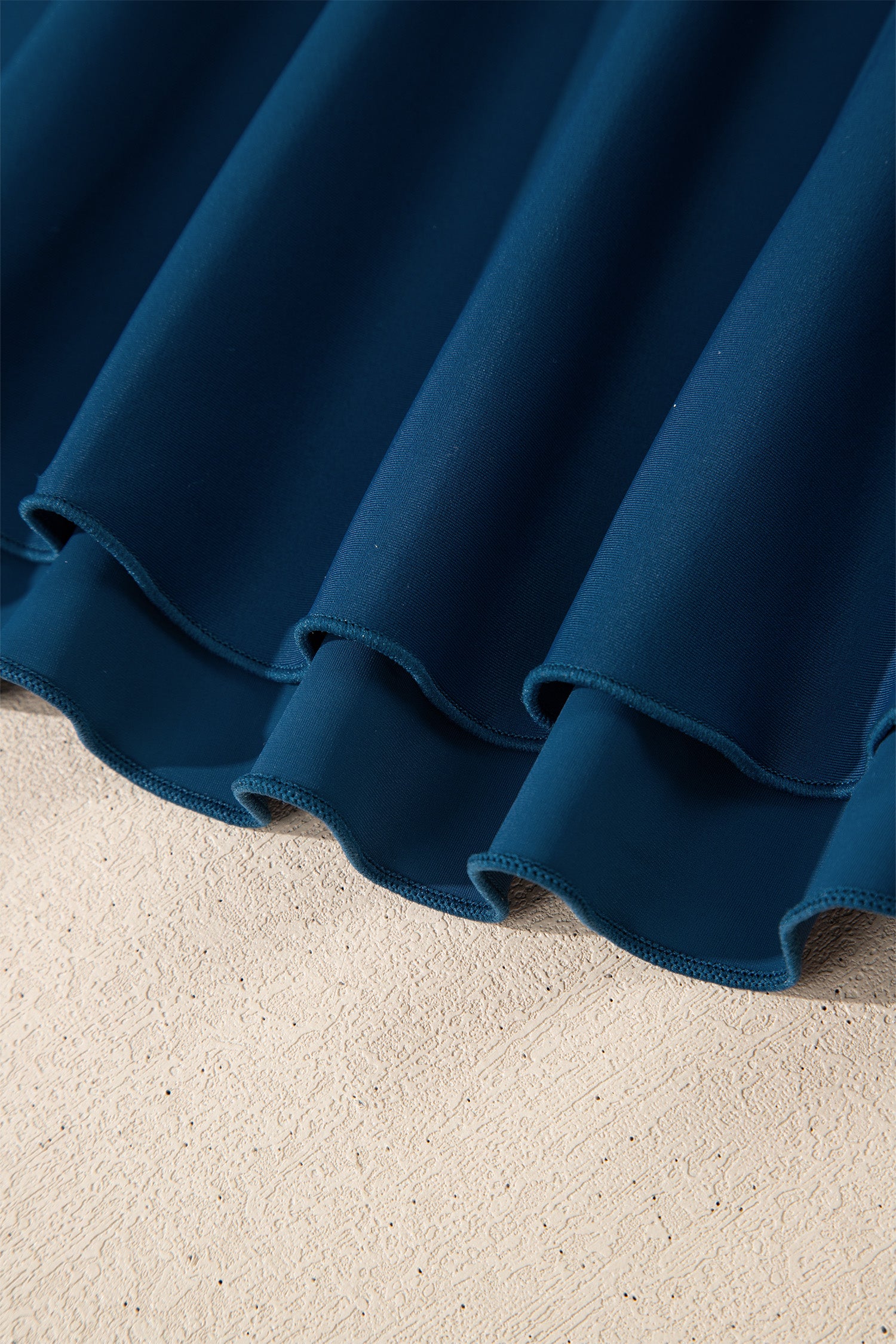 Sail Blue Color Block Patchwork Bow Knot Detail Sleeveless Swim Dress