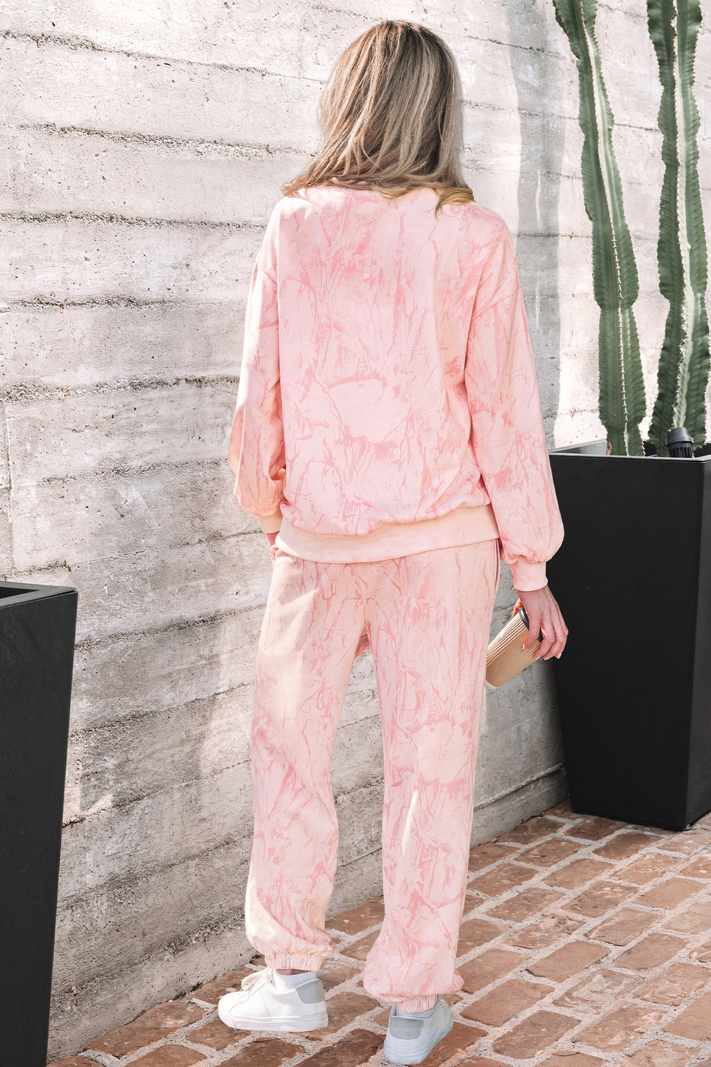 Pink Camo Print Jogger Pants Set