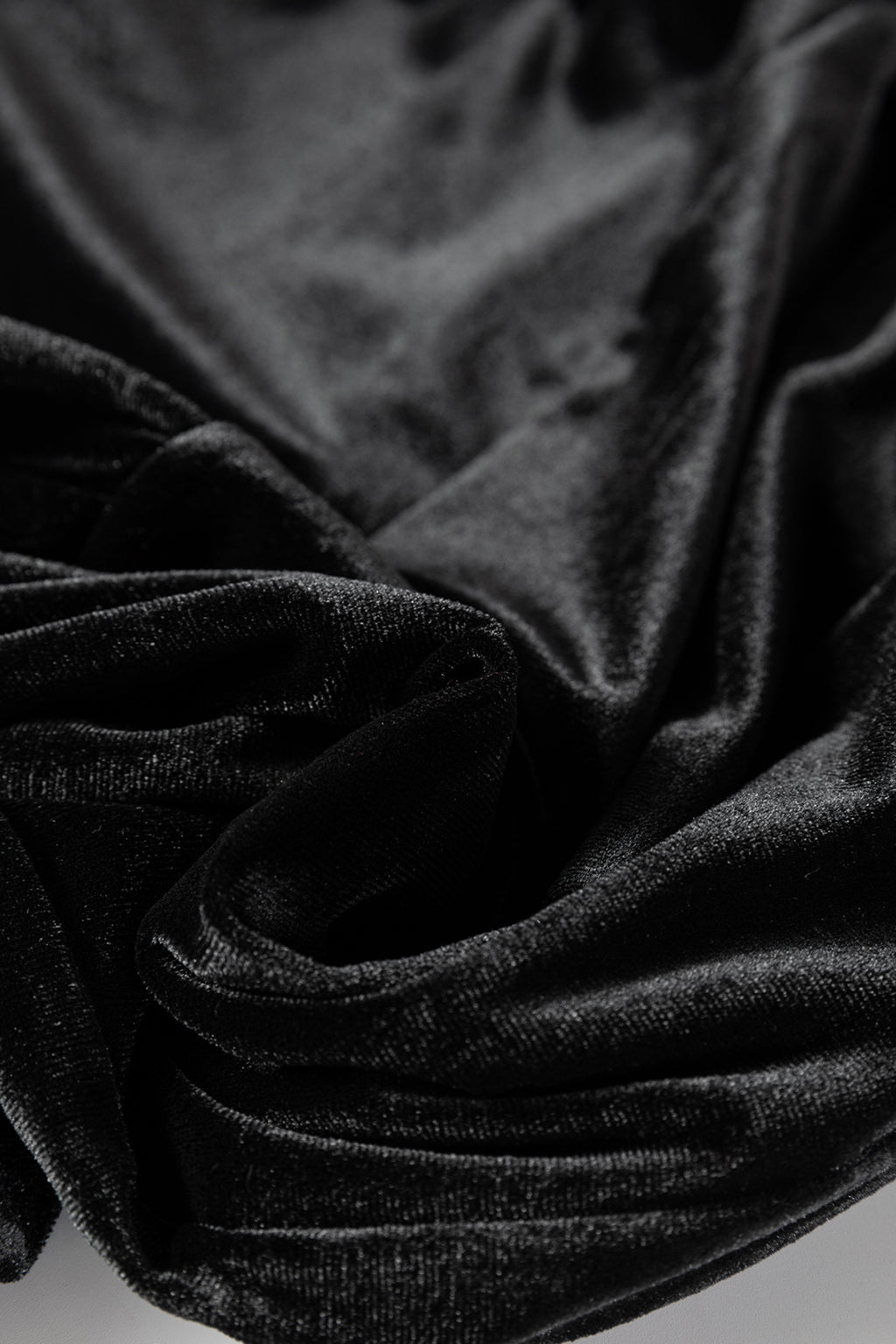 Black Shiny Velvet Drawstring High Waist Straight Leg Casual Pants