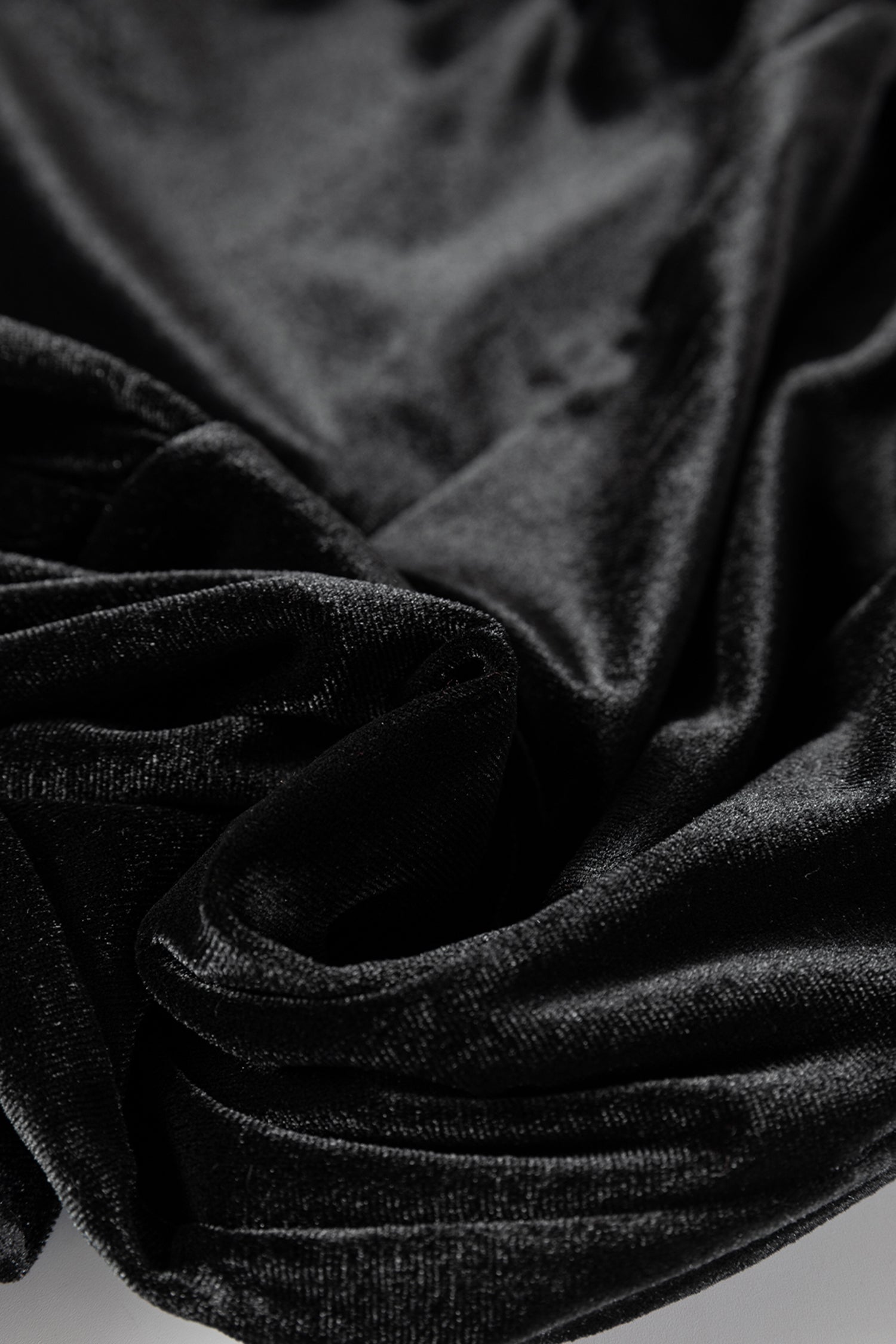 Black Shiny Velvet Drawstring High Waist Straight Leg Casual Pants