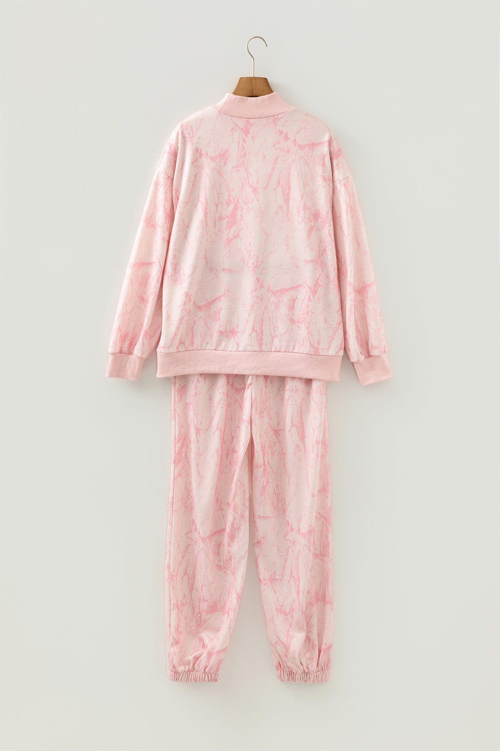 Pink Camo Print Jogger Pants Set