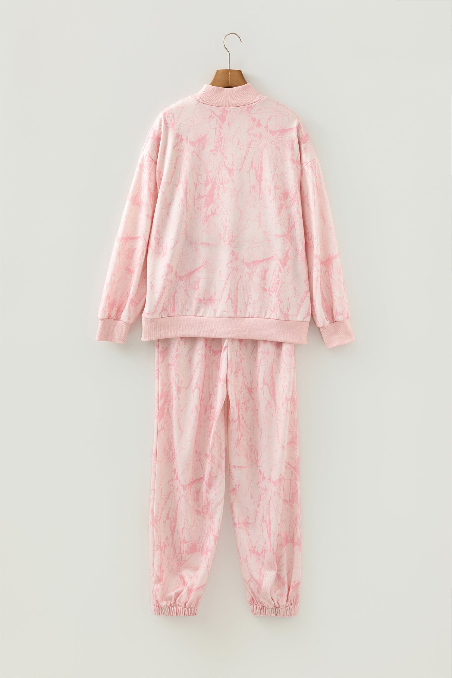 Pink Camo Print Jogger Pants Set