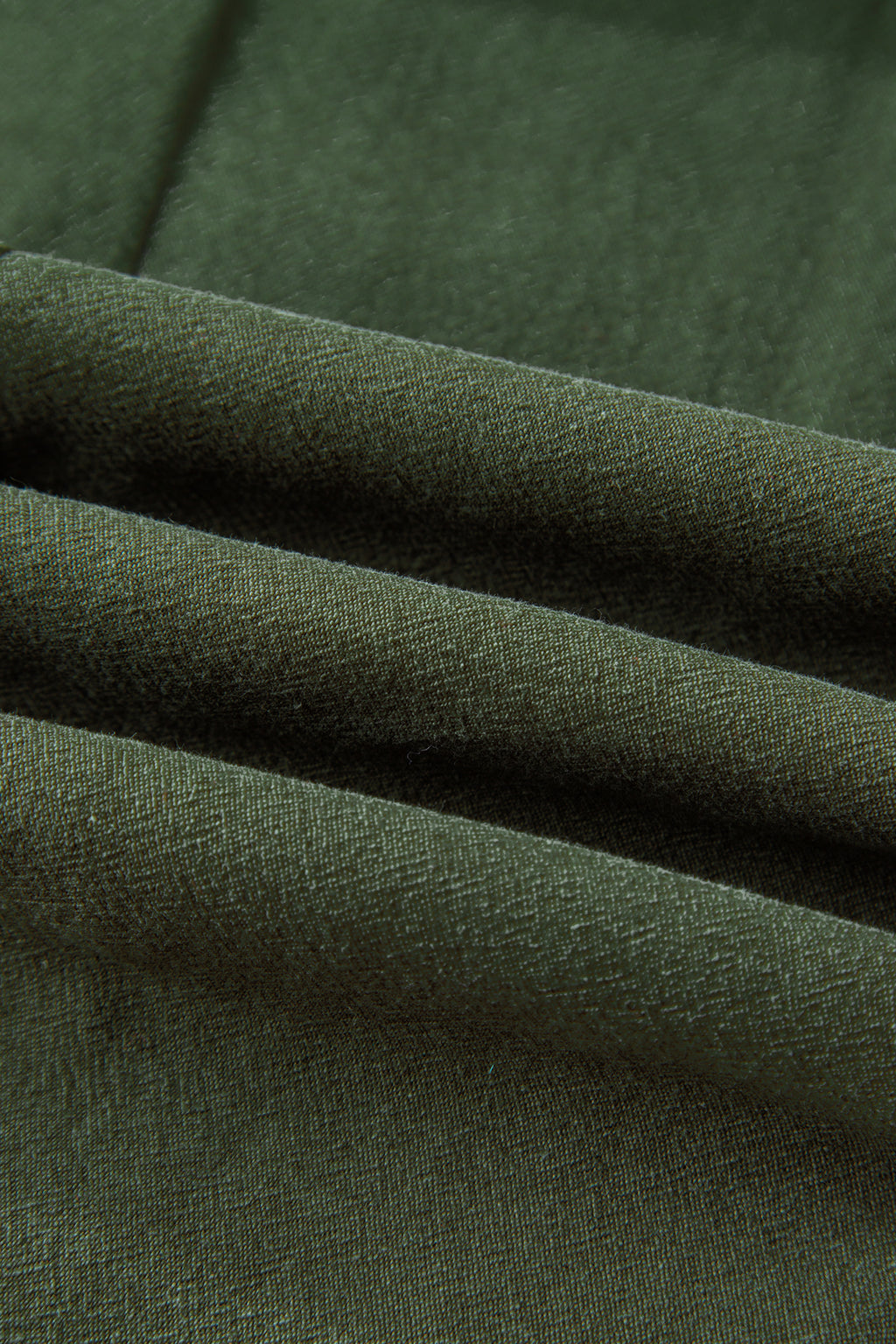 Jungle Green Drawstring Elastic Waist Patch Pocket Barrel Leg Casual Pants