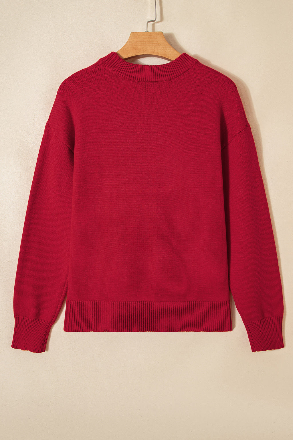 Fiery Red Sequined Bow Graphic Christmas Holiday Sweater