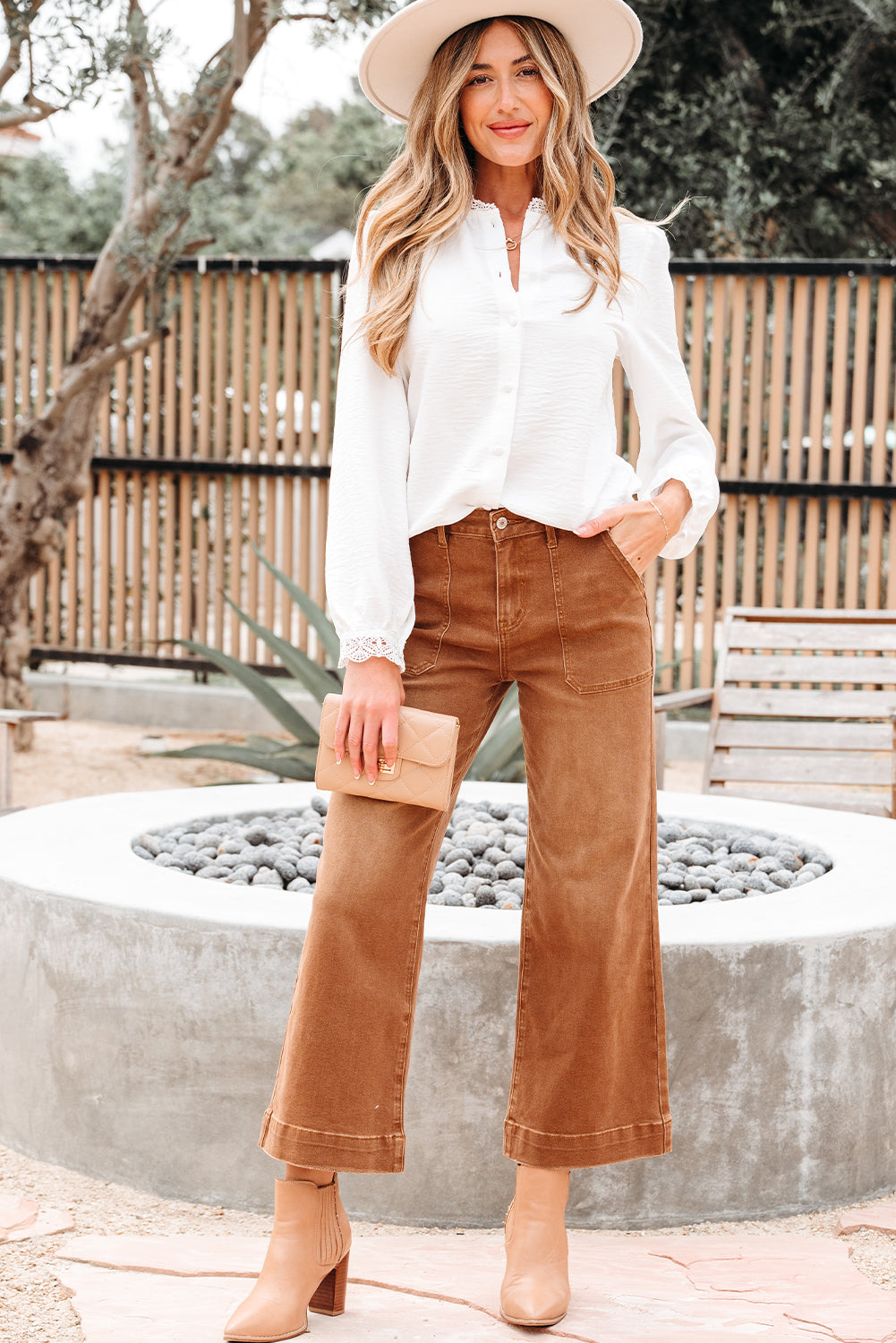 White Lace Patchwork Buttoned Stand Neck Loose Shirt