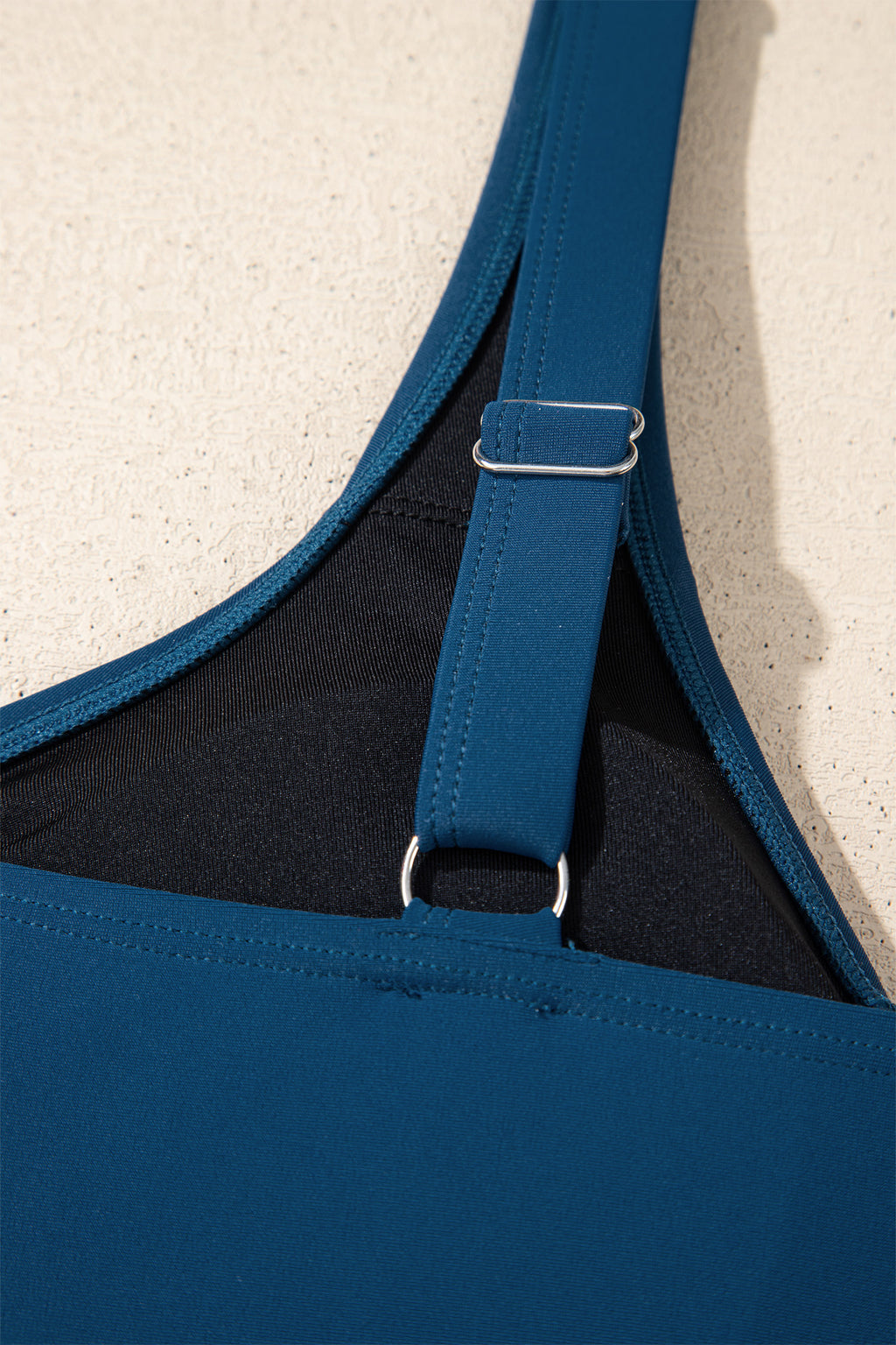 Sail Blue Color Block Patchwork Bow Knot Detail Sleeveless Swim Dress