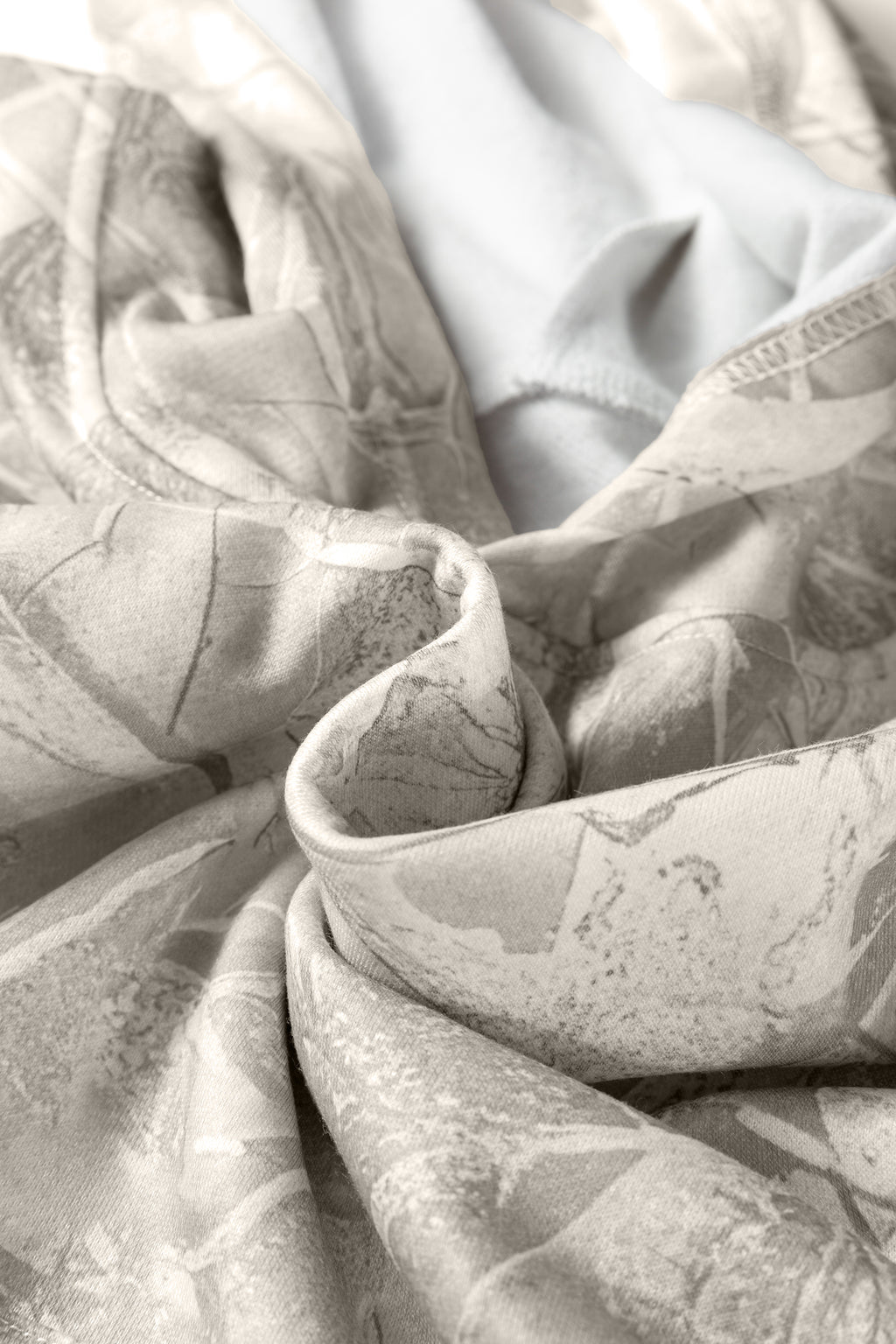 Beige Camouflage Woodland Print Oversized Sporty Hoodie