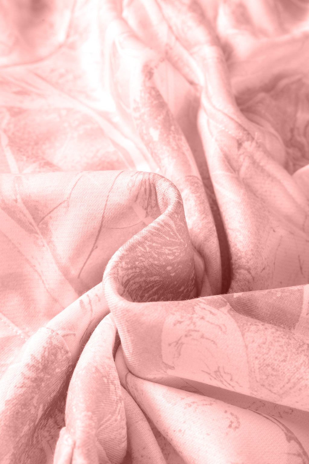 Light Pink Camouflage Woodland Print Oversized Sporty Hoodie