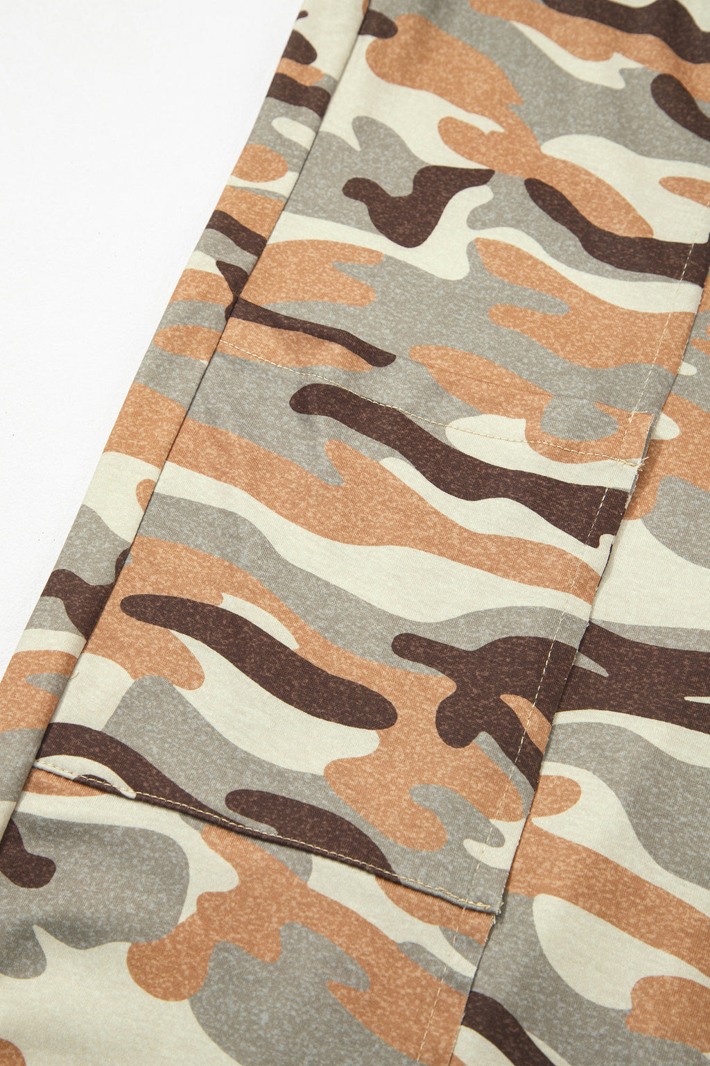 Green Camouflage Printed Drawstring Elastic Waist Jogger Pants