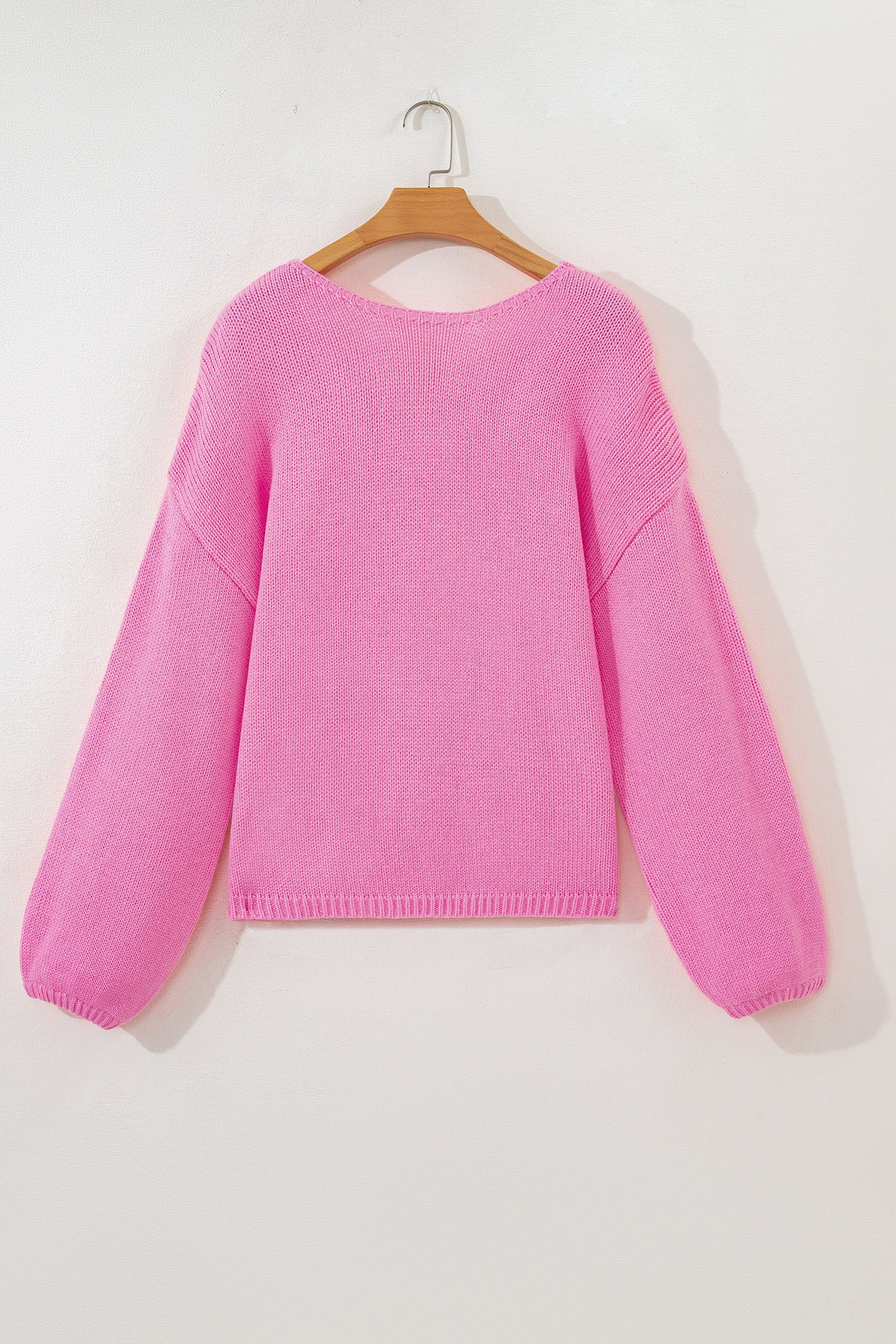Bonbon Festive Bow Backless Bubble Sleeve Sweater