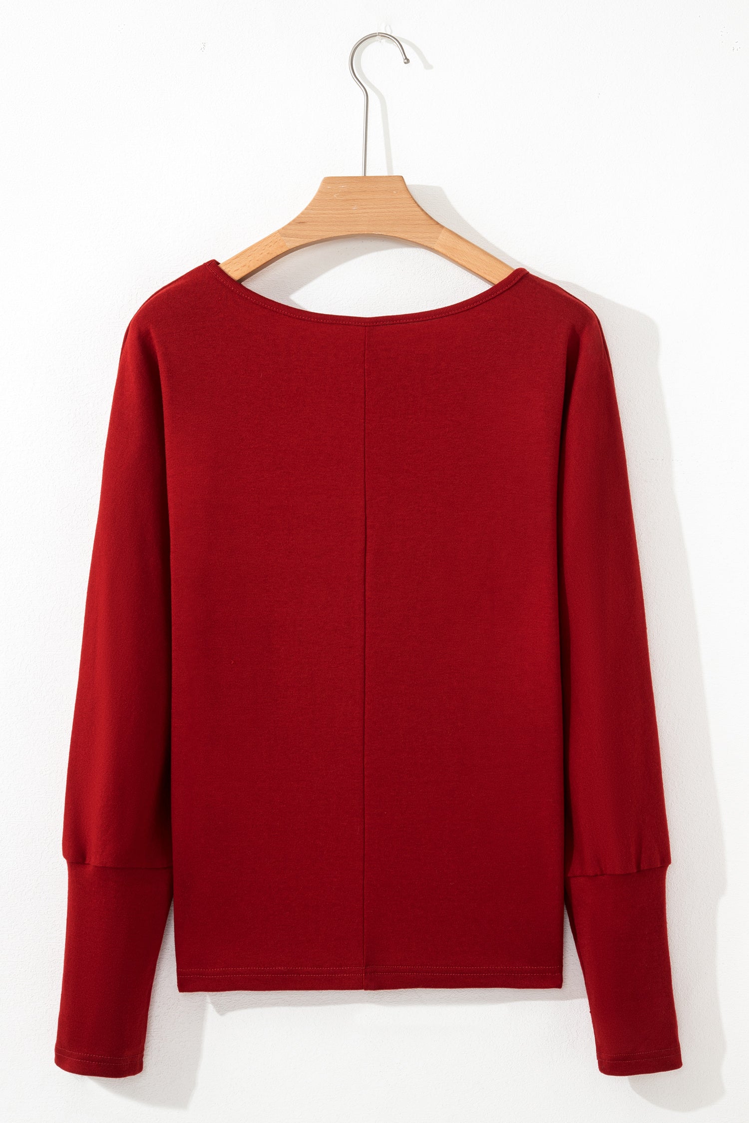 Red Dahlia Solid Color Extended Cuffs Long Sleeve Top