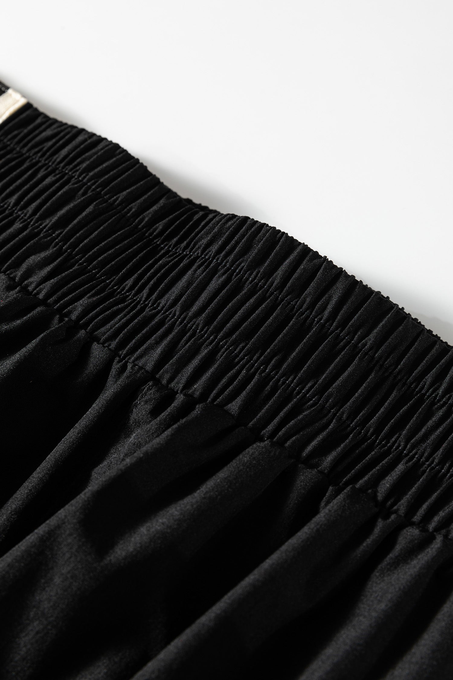 Black Elastic Waist Varsity Striped Detail Athleisure Shorts