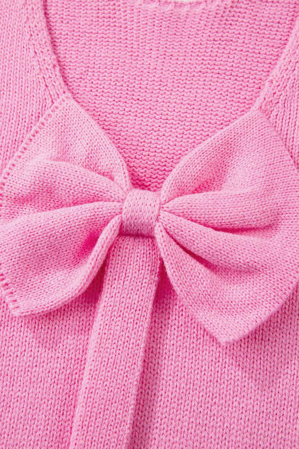 Bonbon Festive Bow Backless Bubble Sleeve Sweater