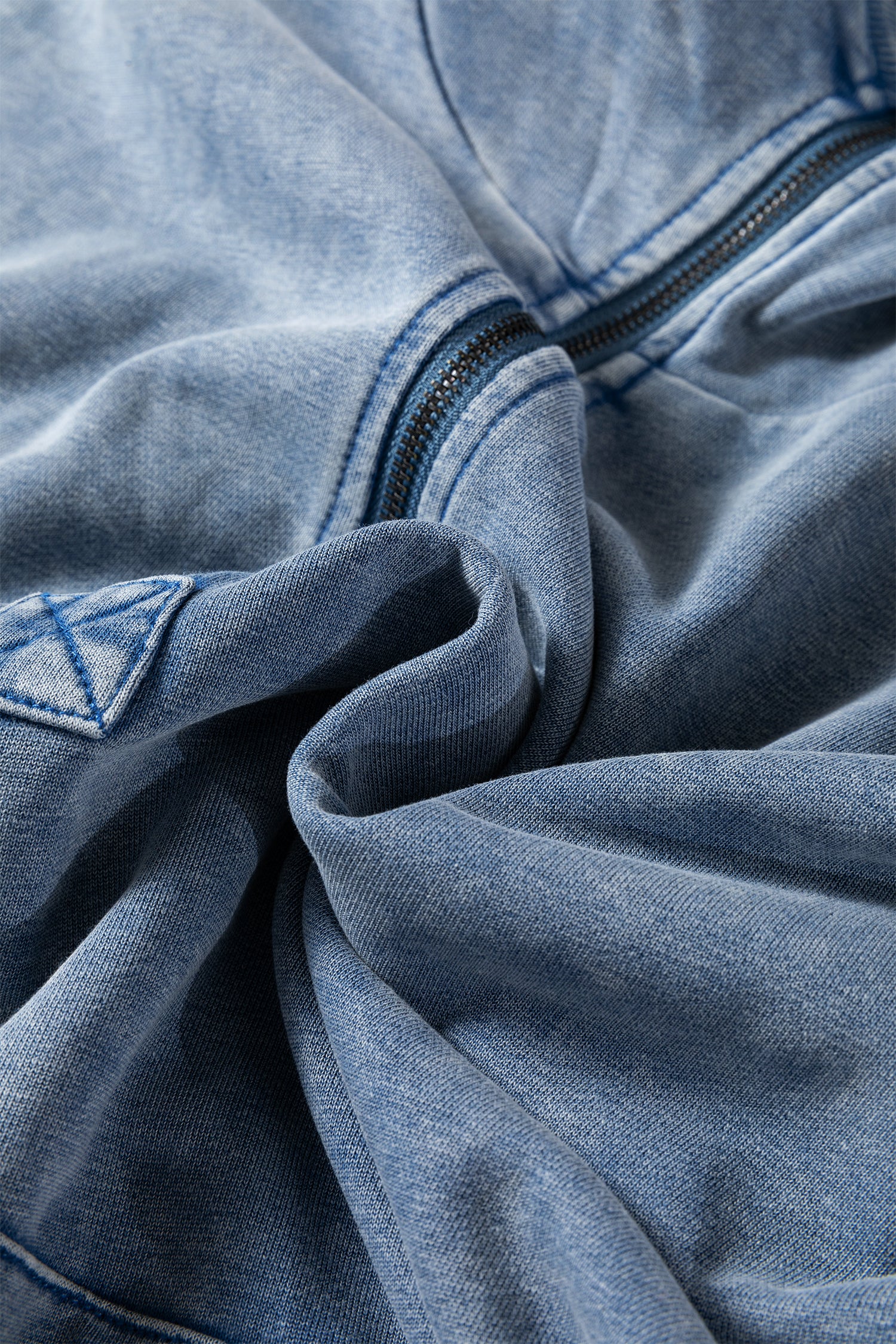 Ashleigh Blue Half Zip Kangaroo Pocket Mineral Wash Baggy Hoodie