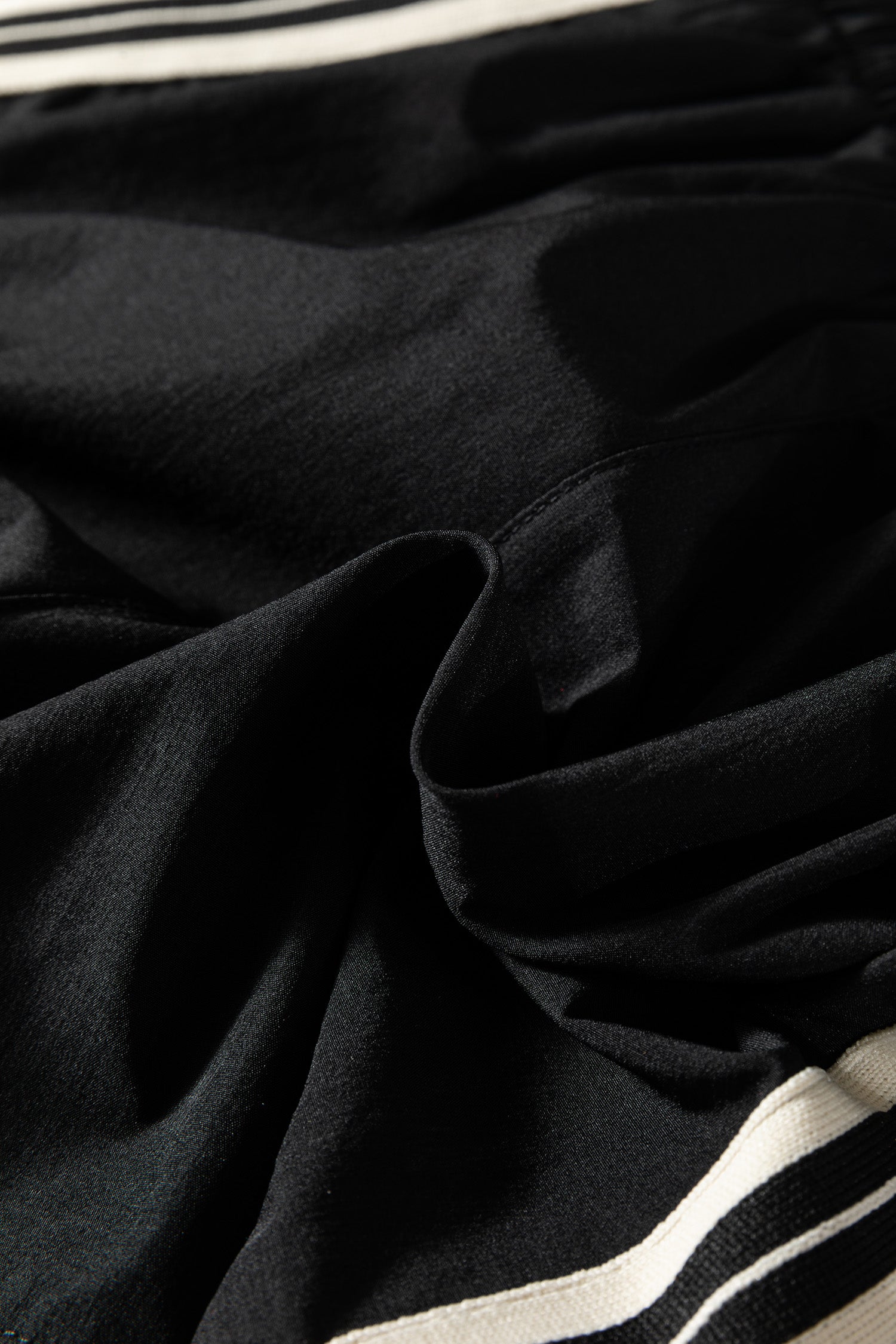 Black Elastic Waist Varsity Striped Detail Athleisure Shorts