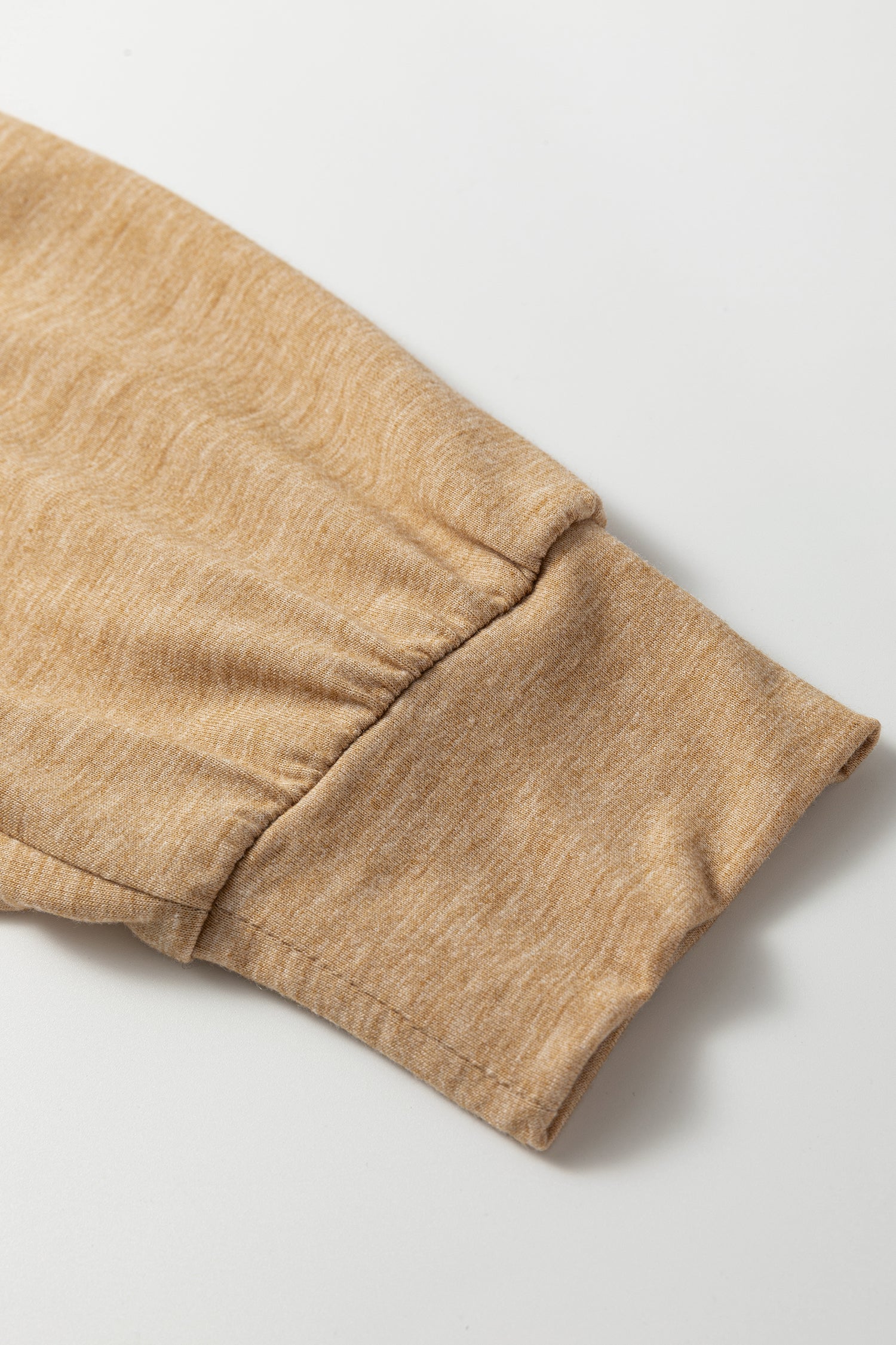 Four Leaf Clover Exposed Stitching Colorblock V Neck Long Sleeve Top