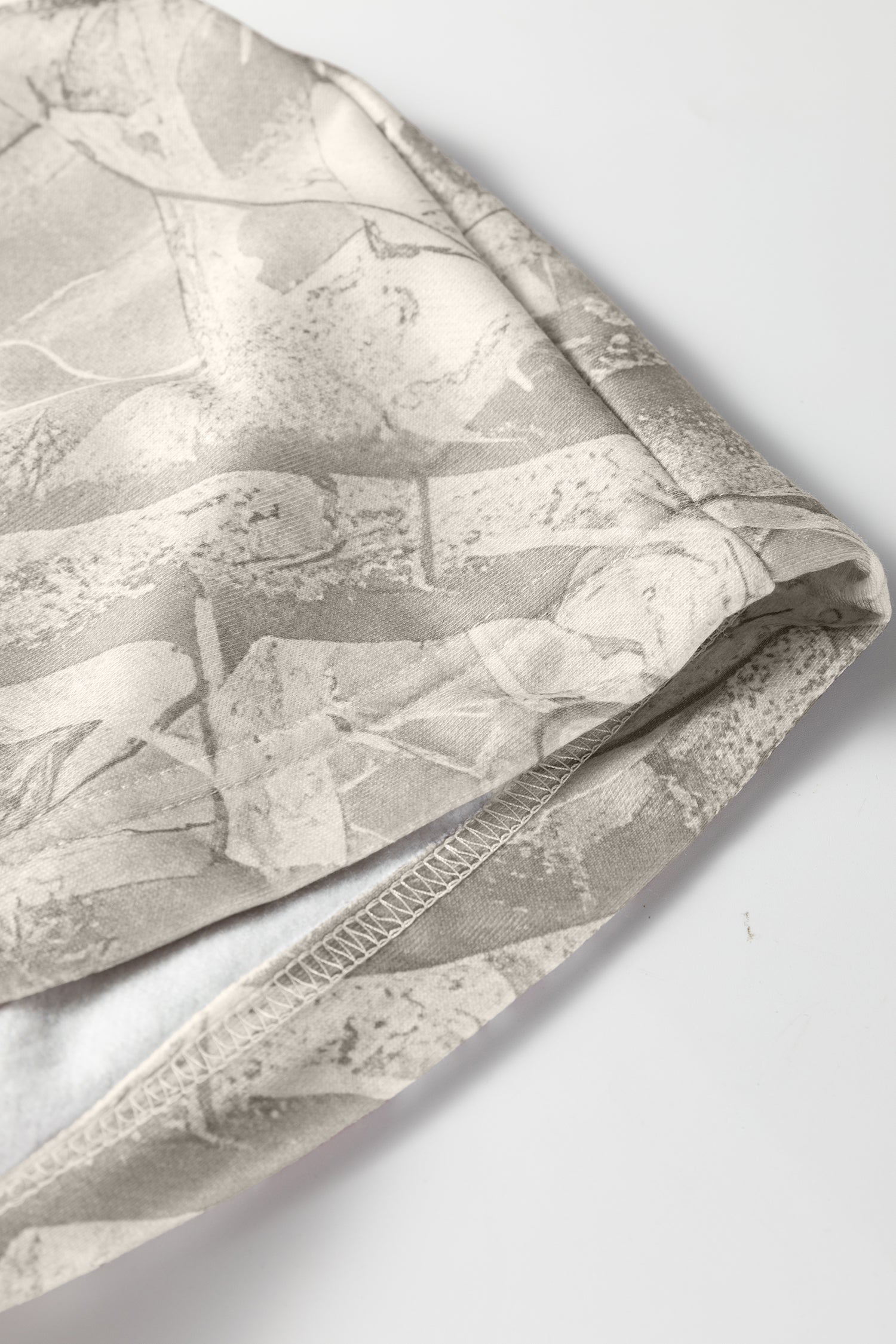 Beige Camouflage Woodland Print Oversized Sporty Hoodie