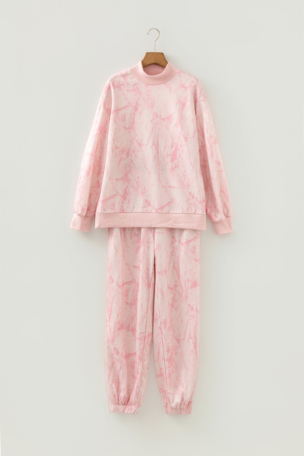 Pink Camo Print Jogger Pants Set