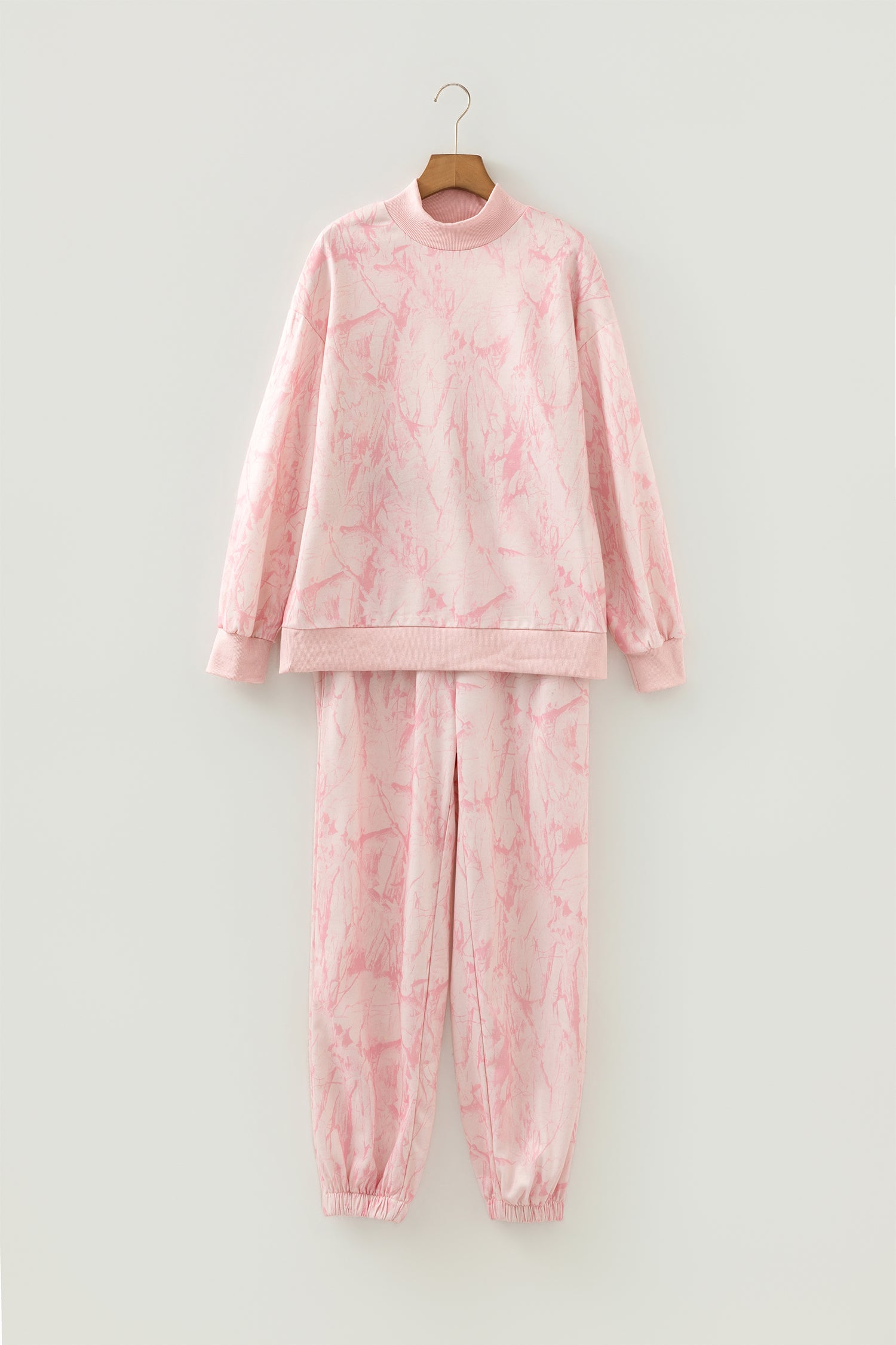 Pink Camo Print Jogger Pants Set