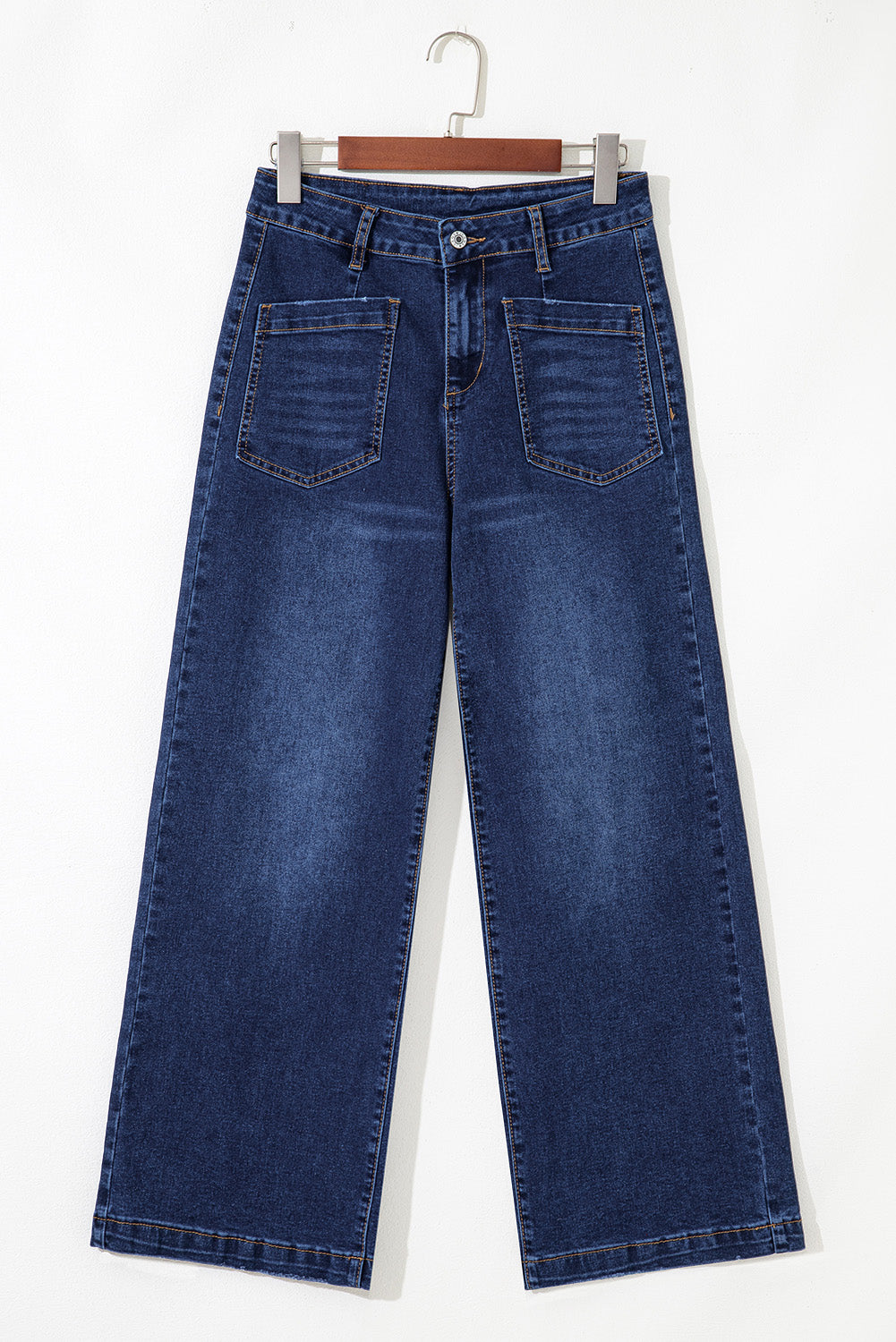 Sail Blue Mimimalist Patch Pocket Womens Shift Jeans