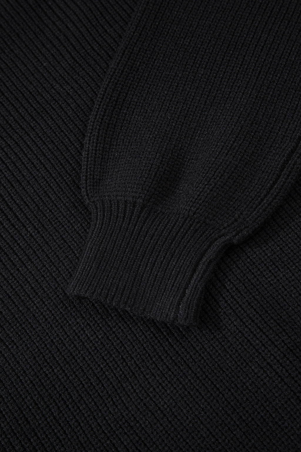 Black Ribbed Knit Ribbon Knot Backless Drop Shoulder Sweater